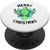Parrot and Pet Bird Owners Buon Natale tropicale Amazon pappagallo acquerello PopSockets PopGrip Adesivo