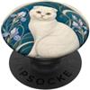 Belle Epoque Animals Gatto pieghevole scozzese bianco Art Nouveau PopSockets PopGrip Adesivo