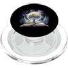 Enchanted Pages Designs Libro fantasy Tree Moon Stars Night Sky Reader PopSockets PopGrip per MagSafe