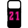 Uniform Pink Number SUL RETRO E FRONTE Custodia per iPhone 17 Pro Rosa Numero 21 Uniforme Numerata Squadra Sportivo