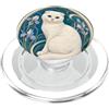 Belle Epoque Animals Gatto scozzese con occhi azzurri Art Nouveau floreale PopSockets PopGrip per MagSafe