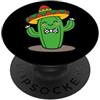 Cute Cactus with Sombrero Funny Mexican Simpatico cactus Sombrero Papillon Divertente Fiesta Cinco de Mayo PopSockets PopGrip Adesivo
