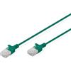 DIGITUS Cavo LAN Cat 6 - 2,0 m - 1 Gbit/s - U-UTP - Versione Slim AWG 32/7 - PoE+ - LSZH - Cavo di rete RJ45 - Verde