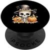 Enchanted Autumn Art Carino scheletro strega cappello autunno zucche PopSockets PopGrip Adesivo