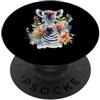 Wild Flora Artistry Elegante acquerello Zebra testa con fiori botanici PopSockets PopGrip Adesivo