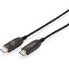 DIGITUS Cavo HDMI in fibra ottica - 15 m - UHD 8k 60Hz 4k 120Hz - HDMI 2.1 - 48 Gbps - eARC, HDR, HDCP 2.2, CEC - Cavo ibrido AOC - Contatti placcati in oro - Nero