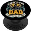 Daddy of Two Like a Regular Dad Just Twi Papà di due come un papà normale solo due volte più cool miglior papà PopSockets PopGrip Adesivo