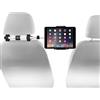 Macally Supporto per poggiatesta auto per Apple iPad Pro / Air / Mini, tablet, Nintendo Switch, iPhone e smartphone da 11,5 cm a 10 pollici di larghezza, con doppia posizione regolabile e rotazione a 360° (HRMOUNTPRO), argento