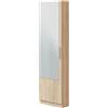 Fores Scarpiera 1 Anta Con Specchio 50x22x180 Cm 16 Paia Kristal Rovere Canadian