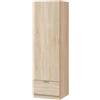 LBSIGN Armadio Guardaroba 1 Anta 1 Cassetto 50x50x170 Simply Rovere
