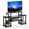 Furinno Supporti TV senza Attrezzi, Dark Brown and Nero, Square Corner