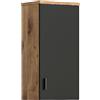 xonox.home Grado - Armadio da bagno, pensile per il bagno, da appendere, colore grigio, con struttura Nox Oak Nb, ca. 37 x 75 x 25 cm