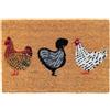 Relaxdays Zerbino in Cocco 60x40 cm, Motivo Galline, Antiscivolo, Resistente alle intemperie, Interno/Esterno
