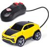 Dickie Toys Lamborghini Urus Racing 13 cm, auto telecomandata per bambini dai 3 anni in su, telecomando via cavo, guida avanti e indietro con curva, funzione Try Me, giocattolo auto da corsa, giallo