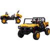 TURBO CHALLENGE - UTV Caterpillar - Veicolo Elettrico - 119903 - Giallo - Portata 30 kg - Plastica - 2 Posti - Giocattolo per Bambini - Regalo - Compleanno - Fuoristrada - MP3 - dai 3 ai 6 Anni