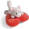NICI Love Cat Gatto soffice 13 cm sdraiato su Cuore Grigio-Simpatico Peluche sostenibile con Imbottitura Morbida per Giochi e Coccole, Perfetto Come Idea Regalo per Bambini e Adulti, 49404
