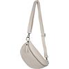 AMBRA Moda AmbraModa GLX10 - Borsa marsupio da donna uomo unisex, borsa a tracolla in vera pelle (Beige)