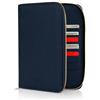 DELOA ® Organizer per documenti di viaggio e familiari, organizer 3 in 1, portadocumenti con scomparto per passaporto di vaccinazione e passaporto, in ecopelle Saffiano, blu navy, 24 cm, Organizer con