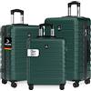 Deuba TRAVEL Set di Valigie Rigide 3 Pezzi M/L/XL con Valigia Rigida da Viaggio Grande con Rotelle a 360° Bagaglio a Mano Trolley in Materiale ABS