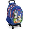 Clondo Zaino Trolley Scuola Bambini con Carrello Rimovibile - Ergonomico, 33x43x15 cm, Tasche Porta Borraccia, Spallacci Imbottiti - Ideale per Elementari e Viaggio (Sonic 26)