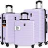 Deuba TRAVEL Set di Valigie Rigide 3 Pezzi M/L/XL con Valigia Rigida da Viaggio Grande con Rotelle a 360° Bagaglio a Mano Trolley in Materiale ABS