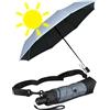 iX-brella City Trekking Ombrello parasole con bastone extra lungo con protezione UV e calore, Ice-black - protezione UV e calore, 98 cm, Ombrello tascabile apribile
