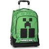 Franco Cosimo Panini MINECRAFT - Zaino Scuola Trolley Ufficiale Minecraft con Maniglia Regolabile, Spallacci Imbottiti e Regolabili, con Scomparto Principale e Tasca Frontale con Chiusure A Zip, 36x47Hx23cm, Verde