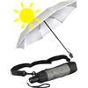 iX-brella City Trekking Ombrello parasole con bastone extra lungo con protezione UV e calore, Stone-silver - Protezione dai raggi UV e dal calore, 98 cm, Ombrello tascabile apribile