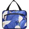 voucong Nature Calla Lily Royal Blue Hanging Kit da viaggio con gancio, Designer Espandibile Makeup Bag Organizer per le donne Viaggi Campeggio estuche para maquillaje L