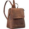 STILORD Anisa Zaino Piccolo Donna Pelle - Elegante Sacca Zaino Vera Pelle Daypack Compatto con Scomparti Zainetto Casual per Città Lavoro e tempo Libero Colore:rovere - marrone