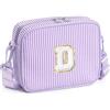 YOOLIFE Borsa a tracolla con lettere per bambine, regalo per bambine da 3, 4, 5, 6, 7, 8, 9, 10, 11, 12 anni, regalo di compleanno personalizzato per adolescenti, sorelle, nipote, Lilla, D