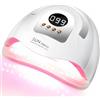 DMJWAN Lampada UV LED per Unghie 380W con 81 LED, Sensore Automatico e 4 Timer, Professionale per Mani e Piedi