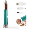 iMusthav Rasoio elettrico 2 in 1 per sopracciglia e peli del viso, da donna, indolore, con placcatura in oro 18 K, ricaricabile tramite USB, LED a 360°, per una depilazione impeccabile di sopracciglia