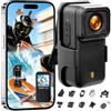 Chujianxi Mini Action Cam 4K, Action Cam WiFi Impermeabile Professionale | Bodycam Magnetica, Telecamera Indossabile, Mini Action Camera per Casco Moto Sci Bici Equitazione MTB Calcio Corsa