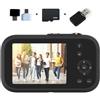 Generic Videocamera digitale 4K con capacità fotografica da 48 MP, schermo IPS da 2 8 pollici, zoom digitale 16X, flash integrato, batteria ricaricabile e ricarica (nero 32G)
