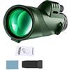 QAXRZCUCD Telescopio Monoculare 80X100 HD Zoom A Lungo Raggio Bak4 Prismatico Con Clip For Telefono Treppiede Caccia Campeggio Birdwatching Escursionismo Oculare Potente E Ingrandimento(Green standard)