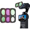 Generic Set di filtri ND e CPL per Insta360 Luna Ultra, CPL ND8 ND16 ND32 ND64 UV LPR Diffusion 1/4 filtri accessori per obiettivo della fotocamera, lenti in vetro ottico/telaio in alluminio (CPL+ND16+