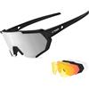 X-TIGER Occhiali Da Ciclismo Con 5 Lenti intercambiabili, TR90 Occhiali 01 Nero