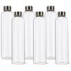 BrandPrint Set di 6 Bottiglie in Vetro 6 Borosilicato Senza Stampe - 1lt 1 Litri