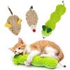 OSDUE Gioco per Gatti con Catnip,3PCS Peluche Catnip A forma Bruco Erba Gatta,giocattolo interattivo per gatti,per Giocare, Mordere, Masticare,Cats Dental Care,con design a forma di bruco,topo riccio