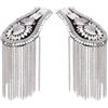 SUPERFINDINGS 2 Pz Moda Nappa Spalline Metallo Punk Spalla Distintivo Staccabile Platino Spallina Decorazione Spalla Fissa con Spillo per Giacche Metallo Punk Frangia