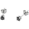 Cavaliere Gioielli Orecchini Punti Luce Neri Argento 925 a lobo Donna Uomo 3 mm Unisex Luminosi Anallergici
