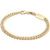 Kuzzoi Bracciale da uomo in argento 925 placcato oro a maglia barbazzale (5 mm), 21 cm, Argento sterling