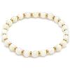 VLNET® | Vestopazzo bracciale elastico con perle e rettangoli in madreperla e acciaio 316L | ciondolo stella, farfalla, conchiglia, pesce e cuore | idea regalo (Perle grandi)