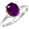 SILVERTROVE pietra preziosa Ametista cabochon per Anello placcato argento Uomo e donna gioiello fatto a mano CRG1255BW_72 (22.9)