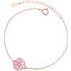 Belons Bracciale da donna - Fiore di ciliegio - Argento sterling 925 - Ossido di zirconio - Girevole - Sakura - Braccialetto alla caviglia per ragazza, 20 cm, Argento sterling zircone, Zircone