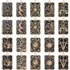 SUPERFINDINGS 20Pcs 10Stili Charms Carta Tarocchi Ciondolo lega smaltata Amuleto Lucky Charms oro nero Halloween Gotico Magia Tarocchi Charm Ciondolo Rettangolo per fai da te gioielli