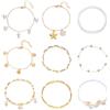 ZXTGBQ 9 Pcs Cavigliere Donna Cavigliera Bracciale, Cavigliera Donna, cavigliera regolabile in oro Boho con perline, Impermeabile, cavigliera per festival estivi e tutti i giorni