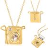 Gaosh Collana con Medaglione Personalizzata per Donna - Collana di Cuore con Incisione del Nome per Mamma o Nonna, Regalo per Festa della Mamma, Regalo di Natale (B-Oro)