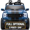 Mondial Toys Ford F150 Shelby Raptor 24V Maxi Fuoristrada 2 Posti Auto Macchina Elettrica per Bambini Telecomando Luci a Led Bluetooth Ammortizzatori Carico Massimo 60 Kg Blu Shelby